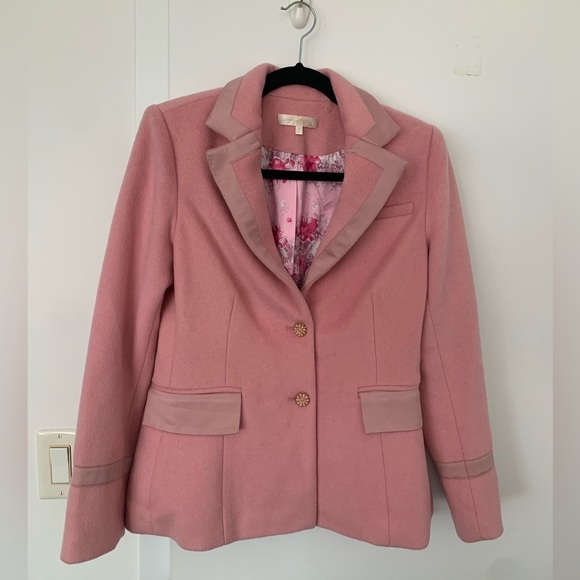 LoveShackFancy Lula wool blend blazer powdered pink - Picture 6 of 11
